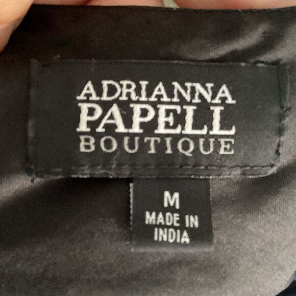 Adrianna Papell Boutique Silk Beaded Black Top Cowl Neckline Women’s Medium - Picture 8 of 9